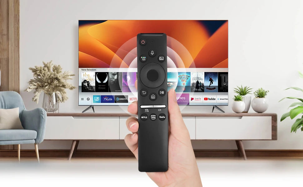 Replacement Voice Remote for All Samsung Smart Curved Frame QLED LED LCD 8K 4K TVs with Voice Function, Standing Silicone Cover