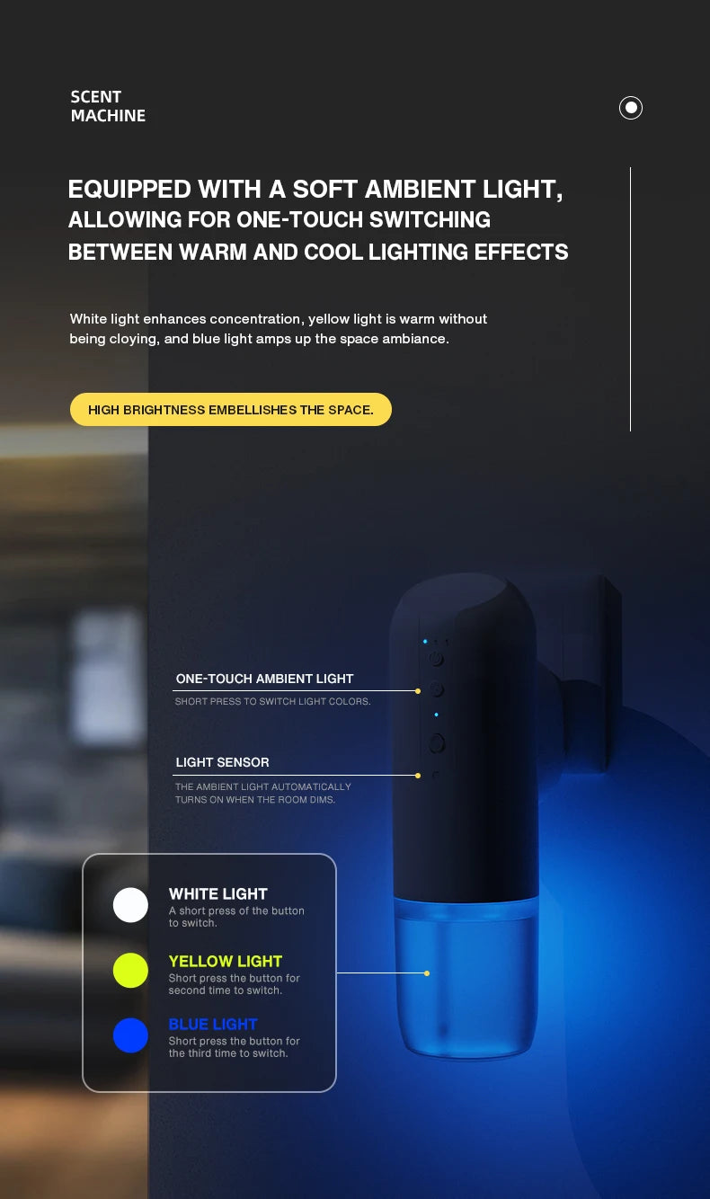 NAMSTE Smart Home Fragrance Diffuser Wall Mounted Air Purifier Perfume Freshener Electric Aromatic Oil Capacity 150ml for Room