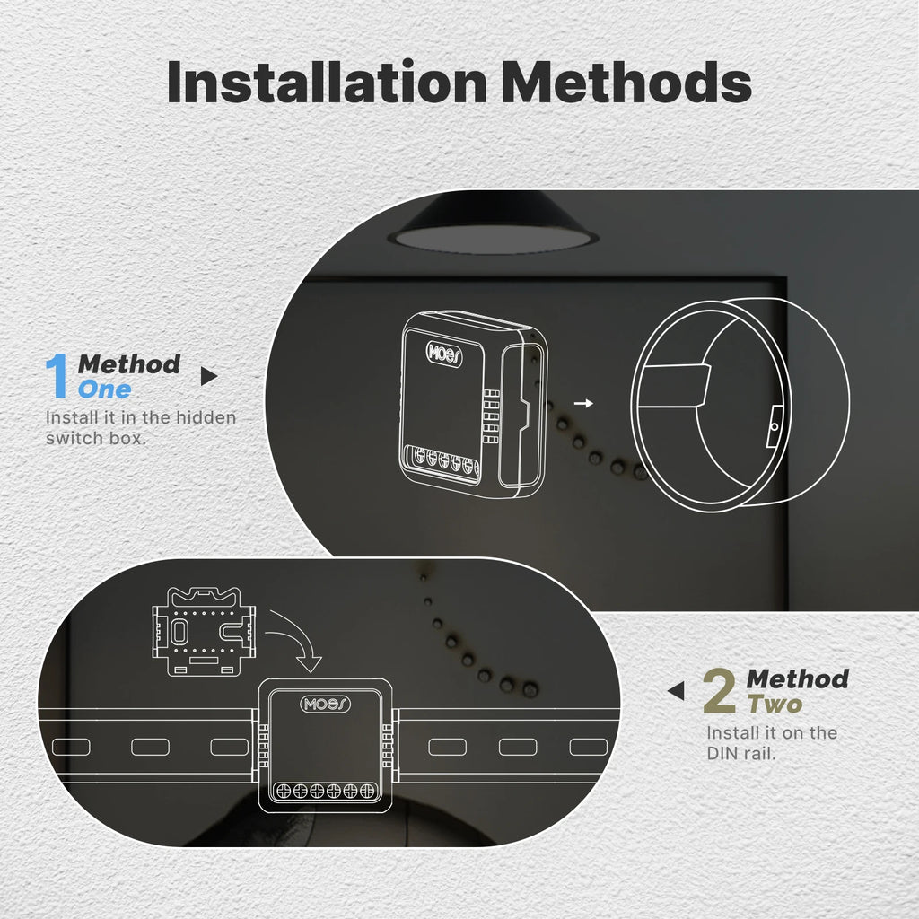 MOES Tuya WiFi Zigbee Mini DIY Smart Switch Module 1-4 Gang Timer Home Automation Compatible with Google Home Alexa