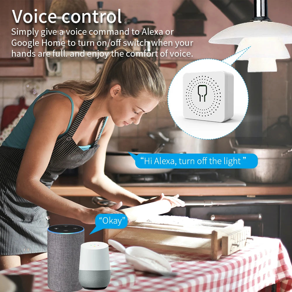 16A WiFi Smart Switch Circuit Breaker with Timer, CozyLife APP Control, Works with Alexa & Google Home Voice Control