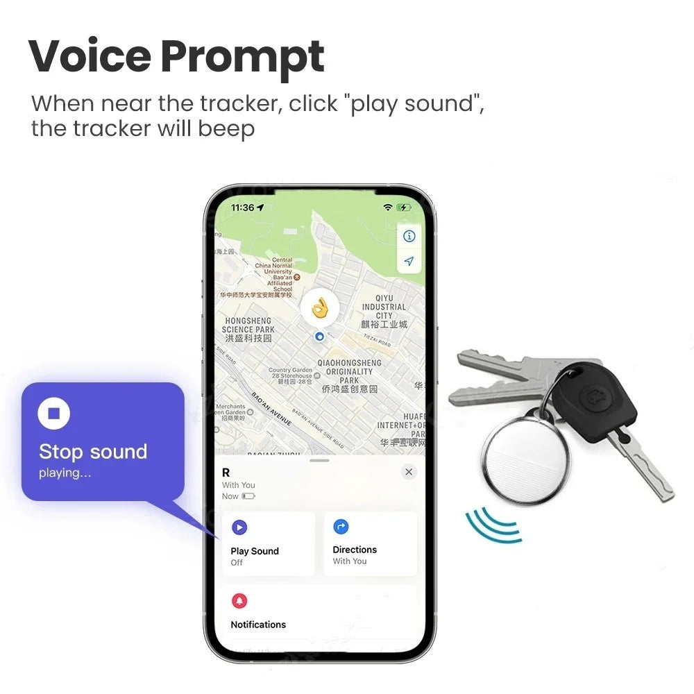 Bluetooth GPS Tracker Anti-lost Alarm Device Tracking Smart Finder Locator For Key/Luggage/Dog/Pet/Kids/Bag/Wallet Smart Finder