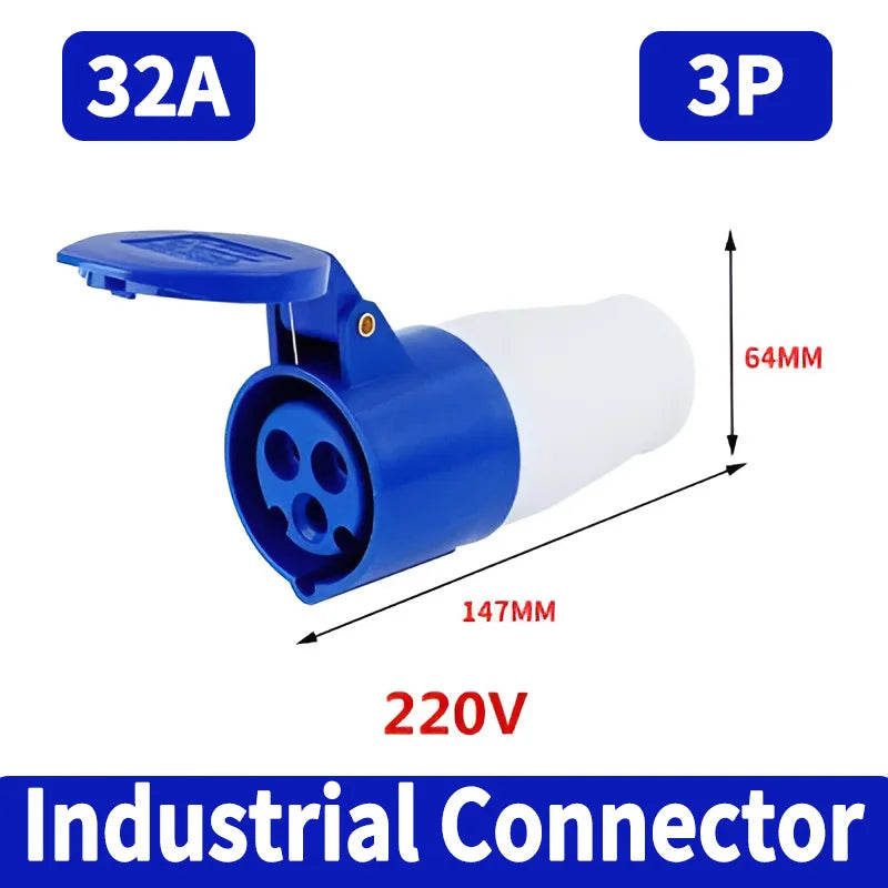 IP44 Industrial Plug and Socket Waterproof Connector 3PIN 4PIN 5PIN 16A/32A  Waterproof Electrical Connection Wall Mount Socket