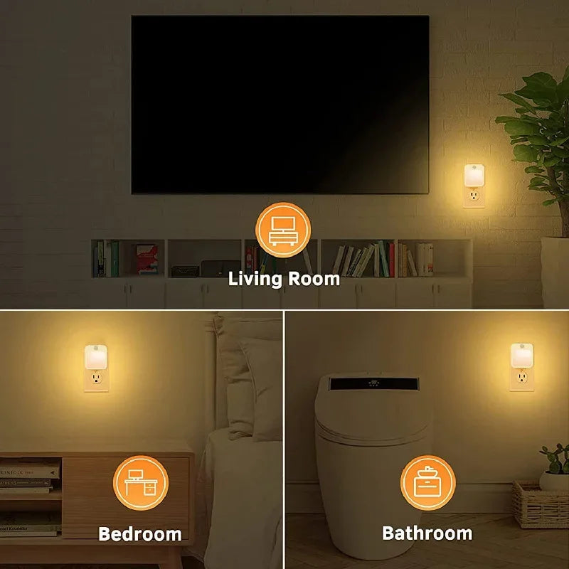 Night Light Motion Sensor LED Light EU/US Plug Lamps Children'S Night Light Wireless Night Lamp For Bedside Table Bedroom Nigh