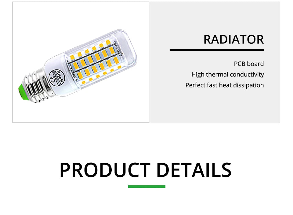 AC 220V E14 E27 LED Lamp SMD 5730 Corn Bulb 24 36 56 72LEDs Lamparas for Home Decoration Ampoule LED Light White Warm White