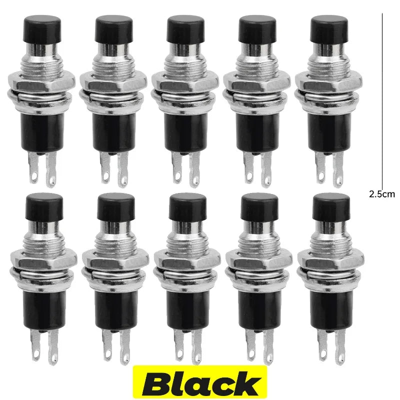 7Mm Momentary Push Button Switch Mini Pushbutton Switches Reset Jog Lock Free Switch Pre-Soldered Normal Open Light Pushbuttons