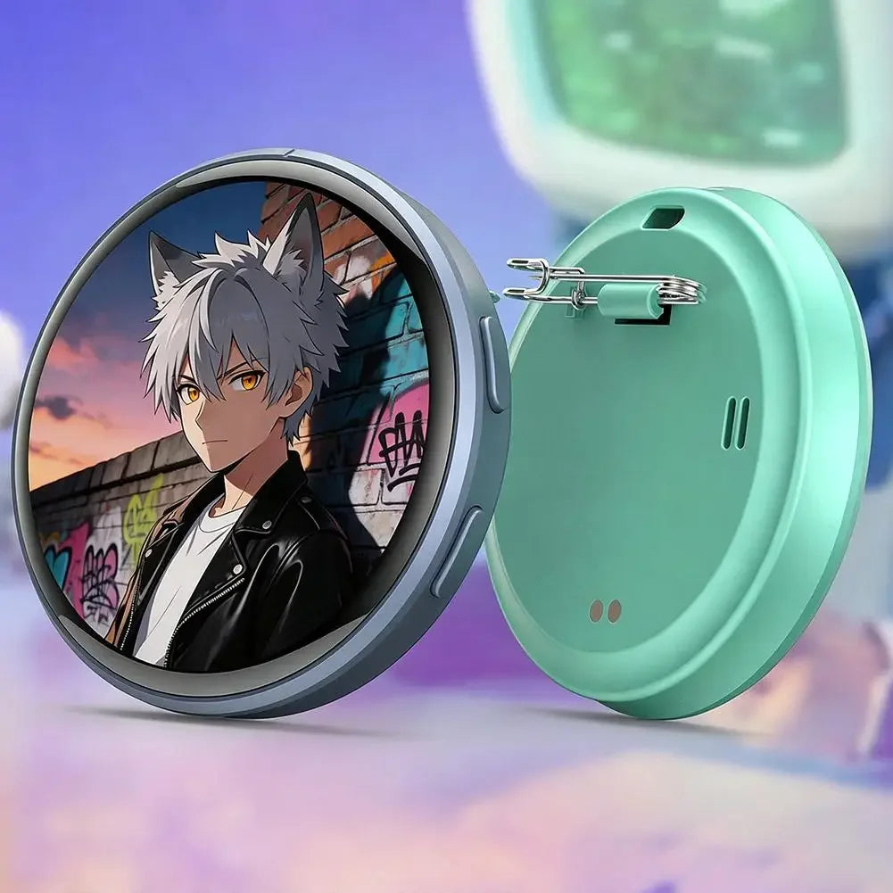 For Ebadge 1.50 Inch Electronic Bar Full Touch Electronic Badge Trendy Play Guzi Anime Badge Fashionable And Cool Standby Mode