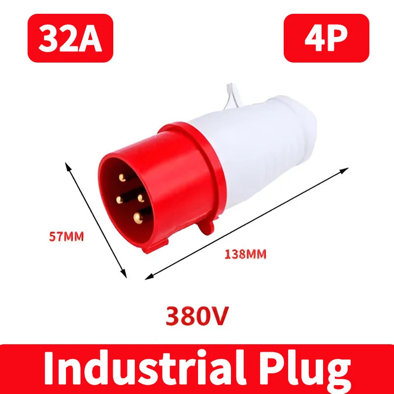 IP44 Industrial Plug and Socket Waterproof Connector 3PIN 4PIN 5PIN 16A/32A  Waterproof Electrical Connection Wall Mount Socket
