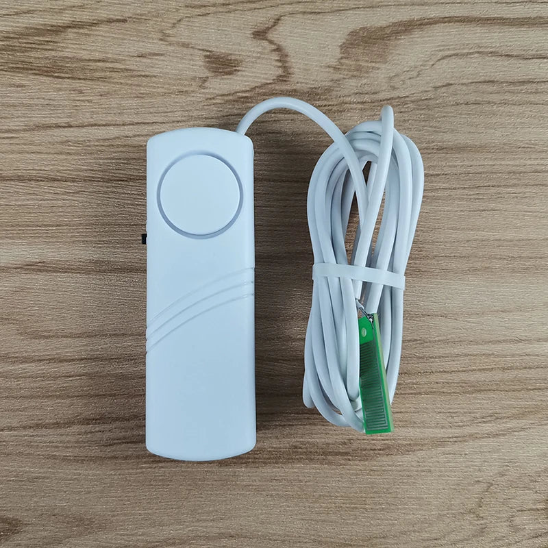 Water Leak Detector Instant 90dB Alarm Flood Sensor 1M Cable Audio Alert Battery Powered for Pipe / Floor / Kitchen / Bathroom