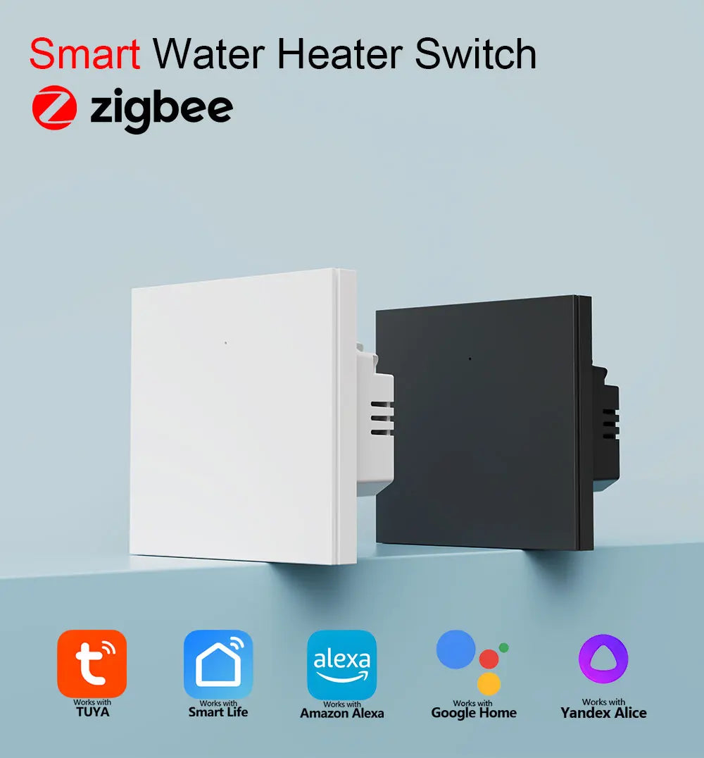 Zigbee Water Heater Large Button Switch Remote and Timer Control Tuya Smart Life App Compatible with Alexa and Google Home