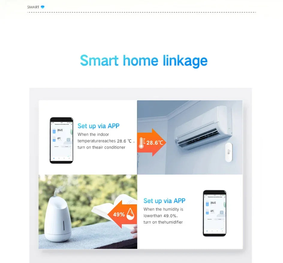 Tuya Zigbee Temperature & Humidity Sensor, Real-time Monitoring, Precise Readings, Seamless Integration for Optimal Comfort