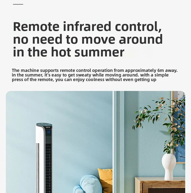 2026 New Upgrade Smart Temp-Control Bladeless Tower Fan With Remote 12H Timer LED Display-Low Noise For Home Oscillating Air Cir