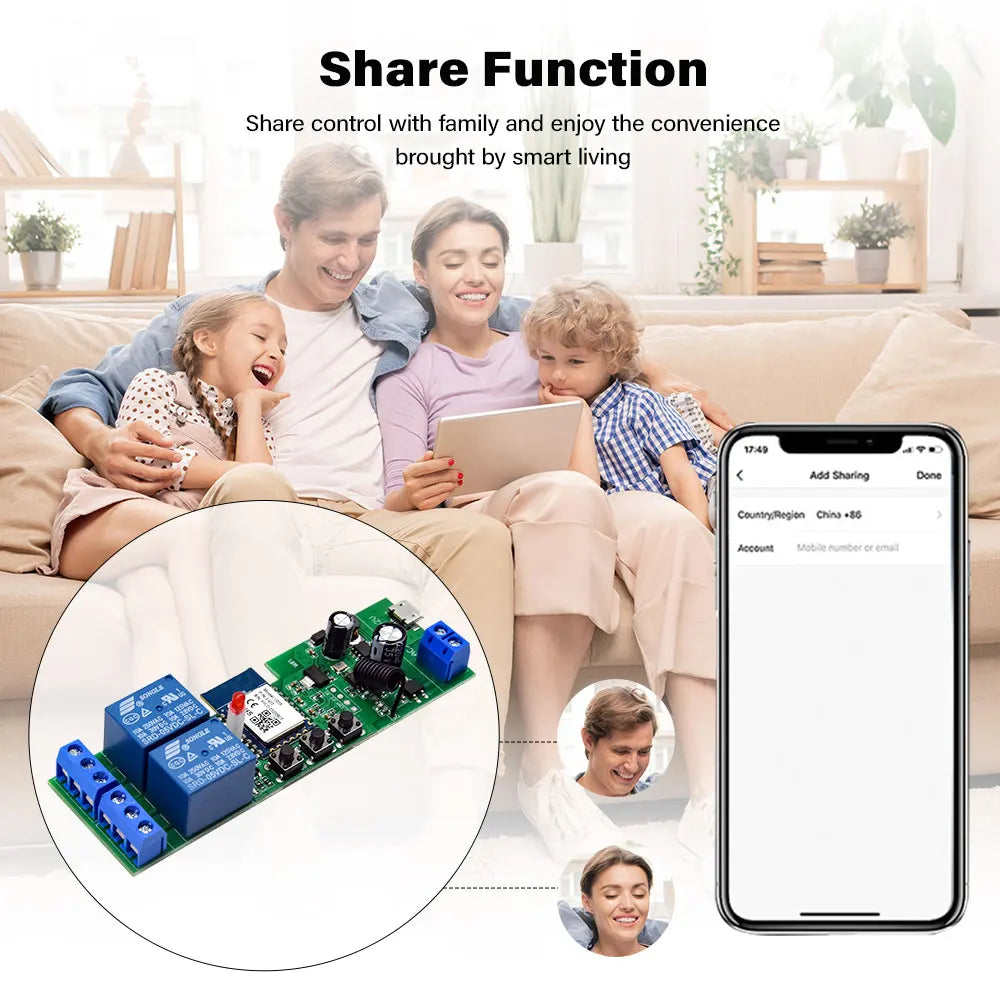 Tuya Wifi Smart Switch Electric Linear Actuator Motor Controller,DC AC 12V 24V 32V,110V 220V RF433 Remote,2CH Pulse Module Relay