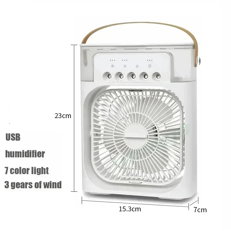 2026 3 In 1 Mini Air Cooler LED Night Light Humidifier Portable Cooling Device For Home Office Desktop Air Refreshing Appliance