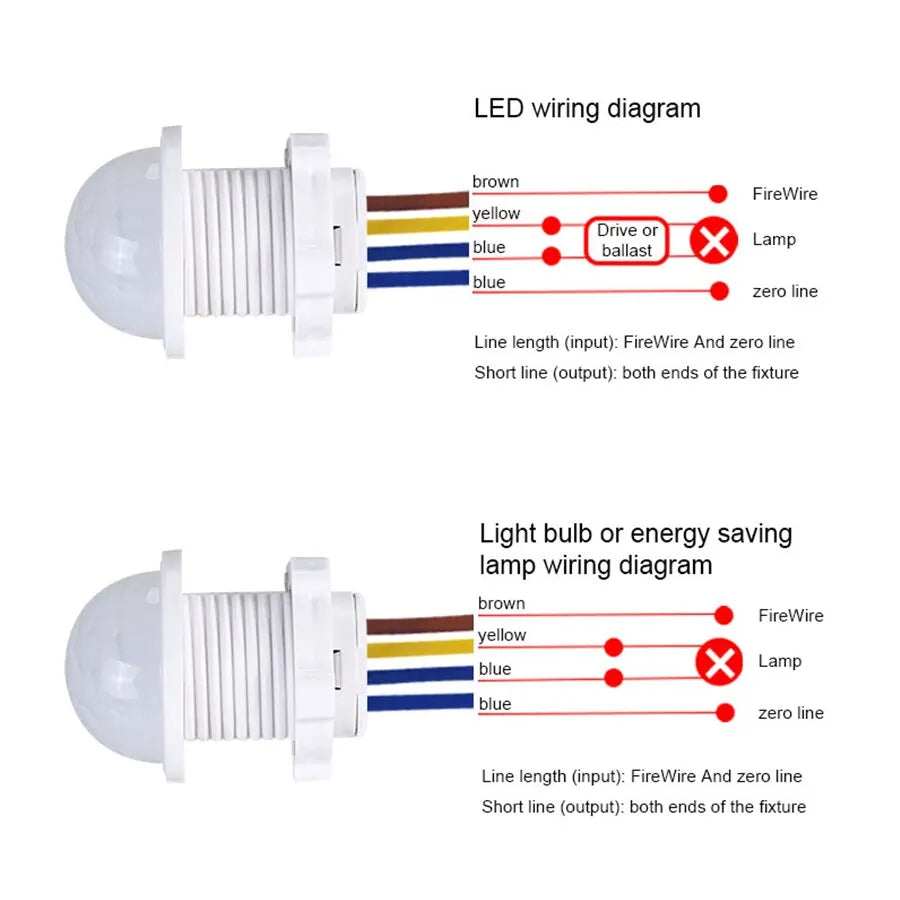 Infrared Body Sensor Switch PIR Sensor Detector Switch 110V 220V Motion Sensor Switch For Home Ceiling Lamp LED Lighting