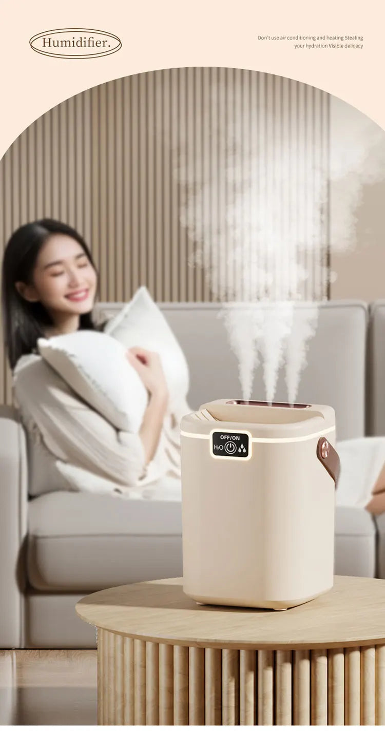 TINSOL 2L Large-Capacity Humidifier with Triple Nozzles and Night Light, Type-C Port, Air Purifier for Bedrooms and Living Rooms
