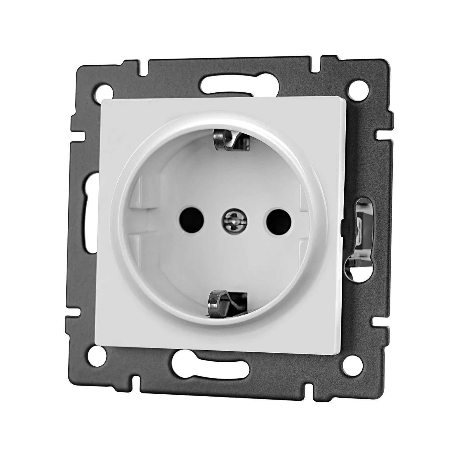TUV Certified EU Standard Single Wall Socket with Double Power Plug USB Type-C Crystal Glass Panel 1Way Wall Switch 10A/16A 250V