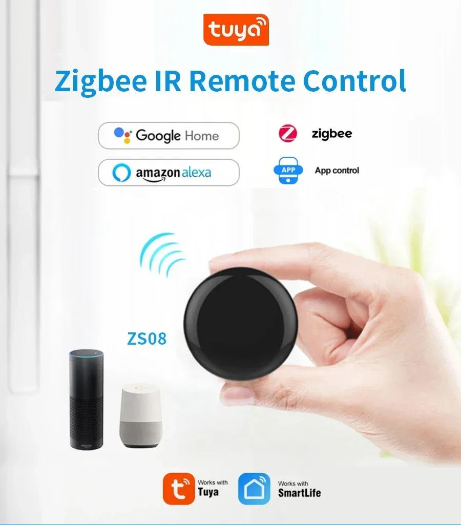 Tuya Zigbee 3.0 Smart IR Remote Control For Alexa Google Home For AC TV Smart Home Blaster Infrared Universal Remote Controller