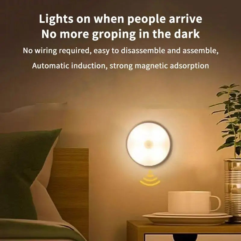 Motion Sensor LED Night Light USB Rechargeable Night Lamp For Kitchen Cabinet Wardrobe Lamp Staircase Wireless Closet Light·