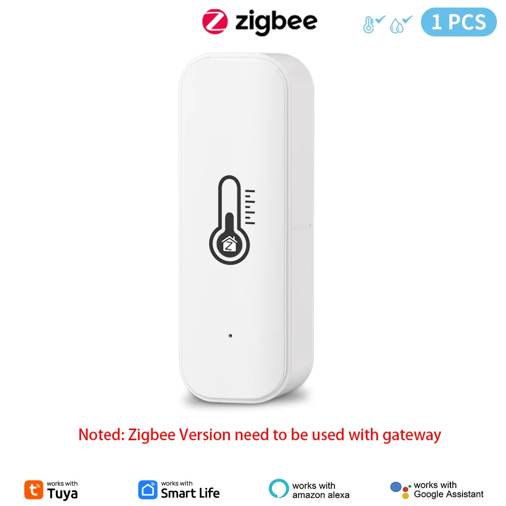 Tuya Zigbee Temperature Humidity Sensor Smart Life Remote Monitor For Smart Home Work with Alexa Google Assistant
