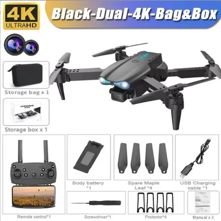 E99Pro HD Professional 4K Aerial Photography Drone Dual Camera WIFI FPV Quadcopter Obstacle Avoidance 40cm Blue Landing Pad Avai