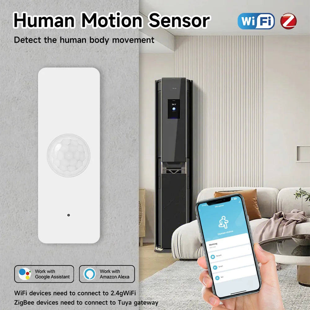 Tuya WiFi Zigbee PIR Motion Sensor Smart Home Human Body Infrared Detector Security Smart Life Works With Alexa Google Home