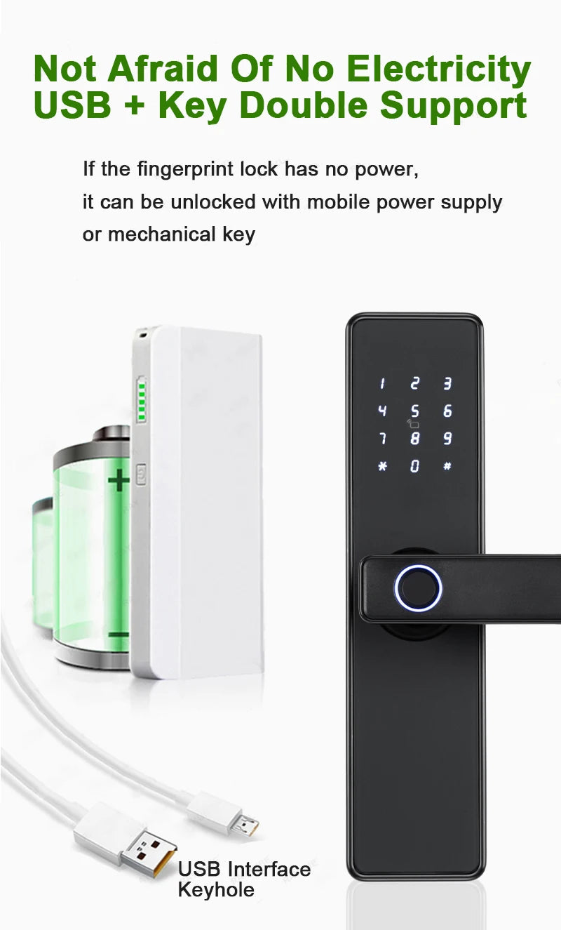 CDOK K20-Tuya Bluetooth door lock, multiple unlocking methods, suitable for office/apartment/B&B/bedroom doors