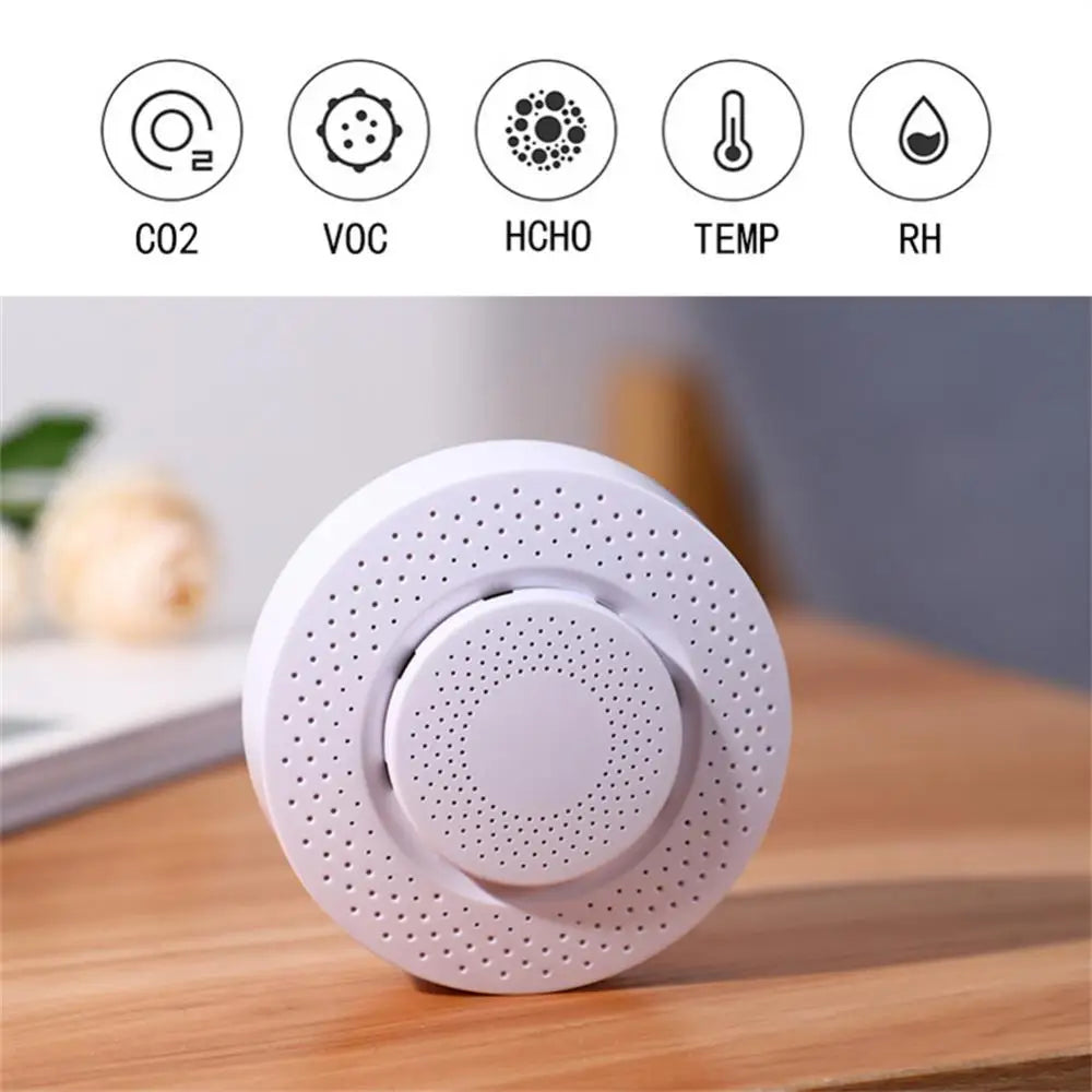 Tuya Zigbee/WiFi Air Quality Sensor Smart Air Box CO2 Meter Formaldehyde VOC Temperature Humidity Sensor Via Alexa Google