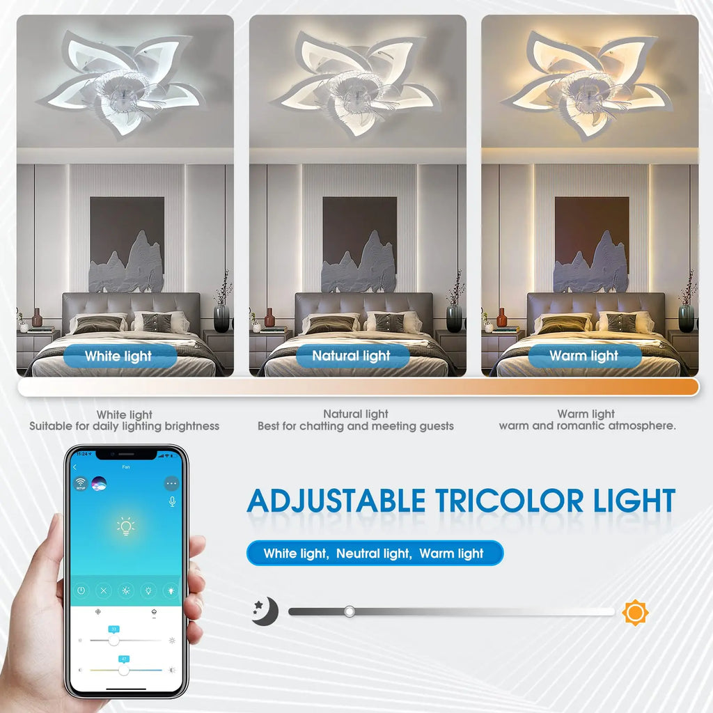 IRALAN Ceiling Fans With Lights Smart Switch Modern Led Ceiling Fan Lamp Minimalist For Living Room Bedroom Home Decor Fan Lamp