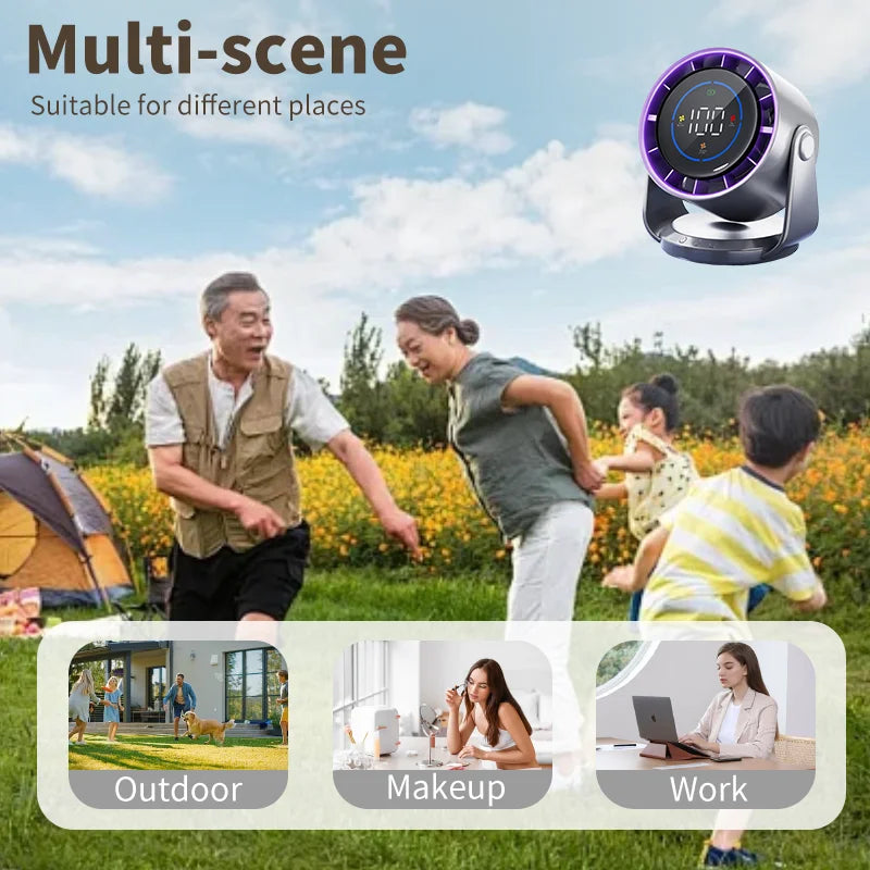 Smart Electric fan Portable desktop rechargeable 100 RPM USB Desktop fan Silent wall mounted cooling fan