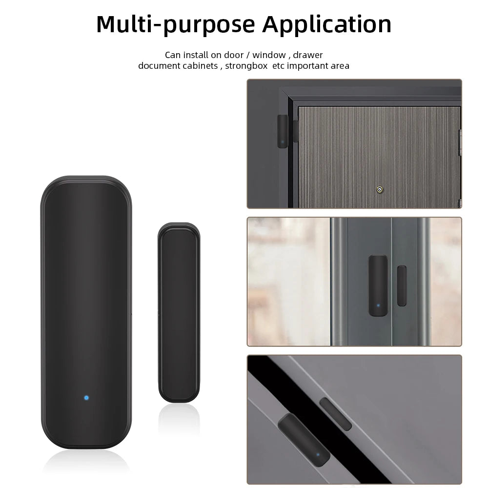 WiFi or Zigbee Door Sensor Tuya Smart Home Security Door Open Alert Sensor Window SensorAlarm System Voice Control