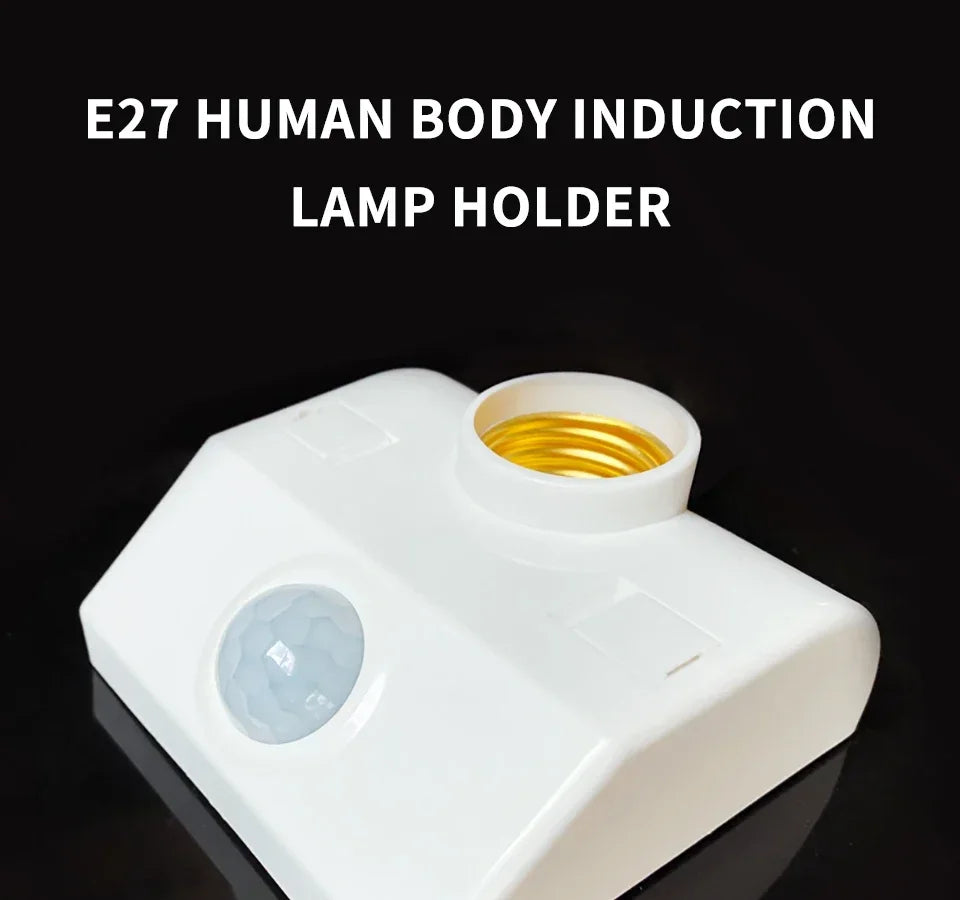 E27 LED 220V 110V PIR Motion Sensor White Switch 120° 2-6m Human Body Sensor Lamp Holder for Home Lighting Corridor Stairs Room