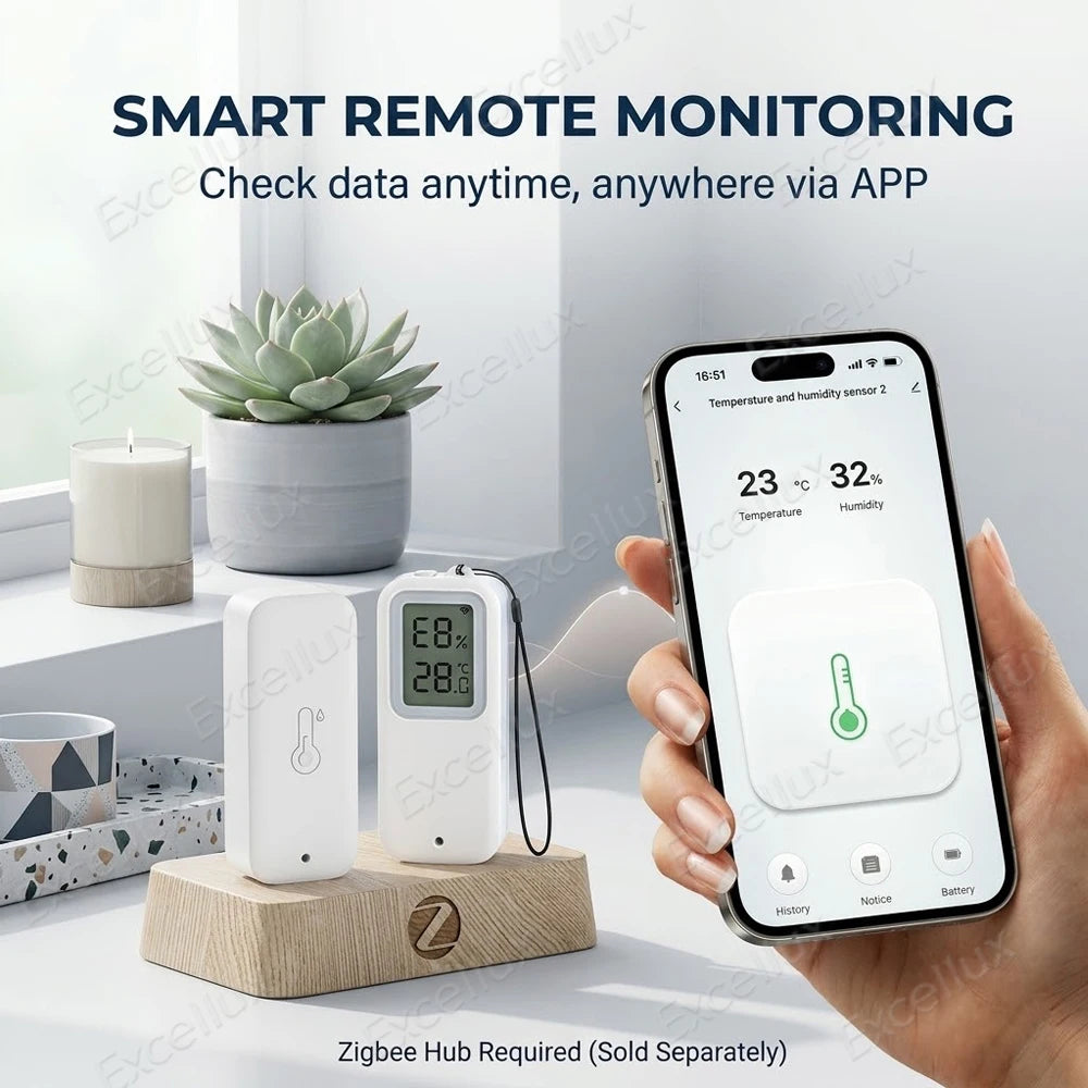 Tuya Zigbee Smart Temperature Humidity Sensor Outdoor IP65 Waterproof APP Remote Monitoring Works With Alexa Yandex Alice Z2MQTT