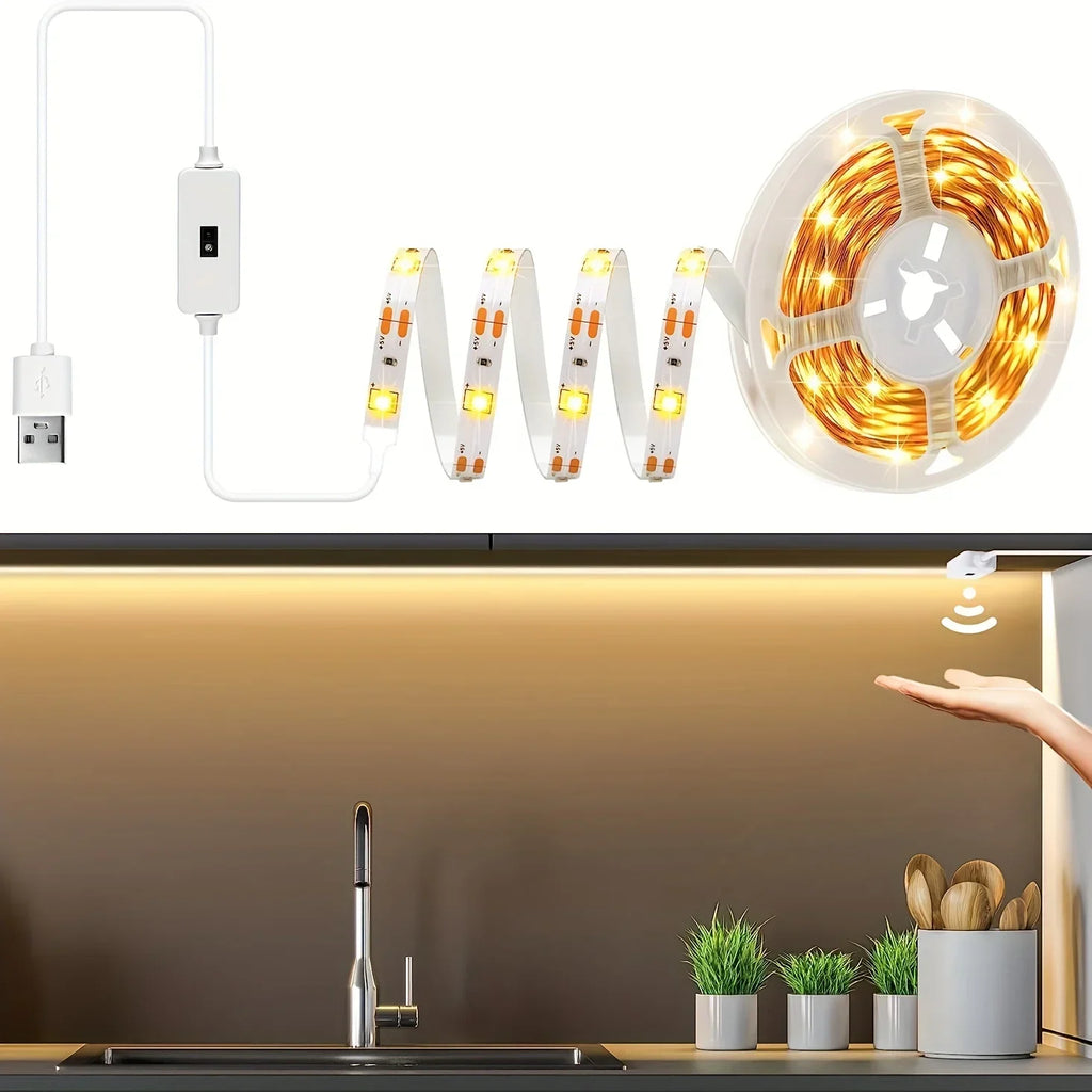 LED Strip Light Hand Sweep Sensor 5V USB 2835 Dimmable Diode Lights TV Backlight Festoon Cabinet Lamp Home Decoration Lighti