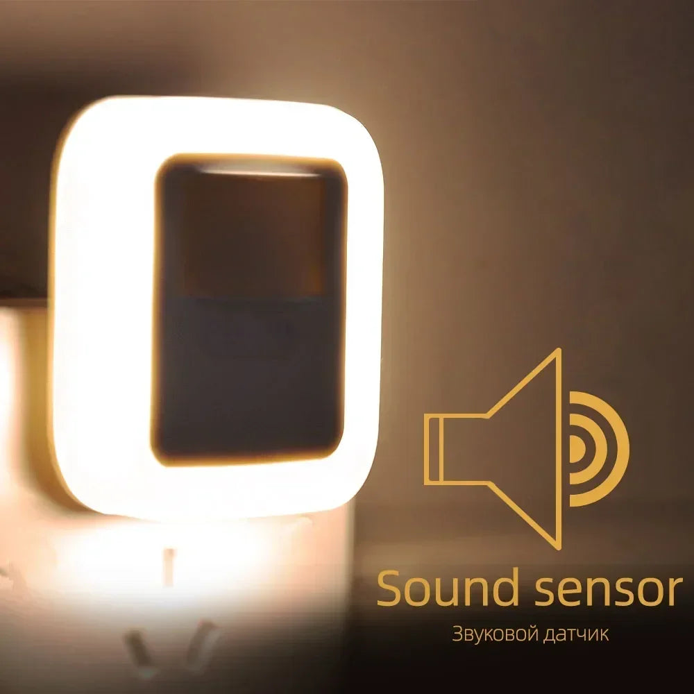 Led smart Night Light Motion Sound Sensor Night Light  brightness adjustment night light Bedroom Lamp Staircase Decorative Lamps