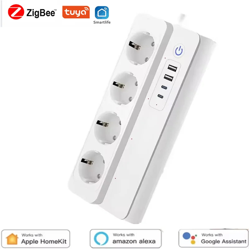Smart socket WiFi Power Strip Multi Plug With 4 Plug 4USB Port Compatible With alexa google home Smart home Tuya Smart smartlife
