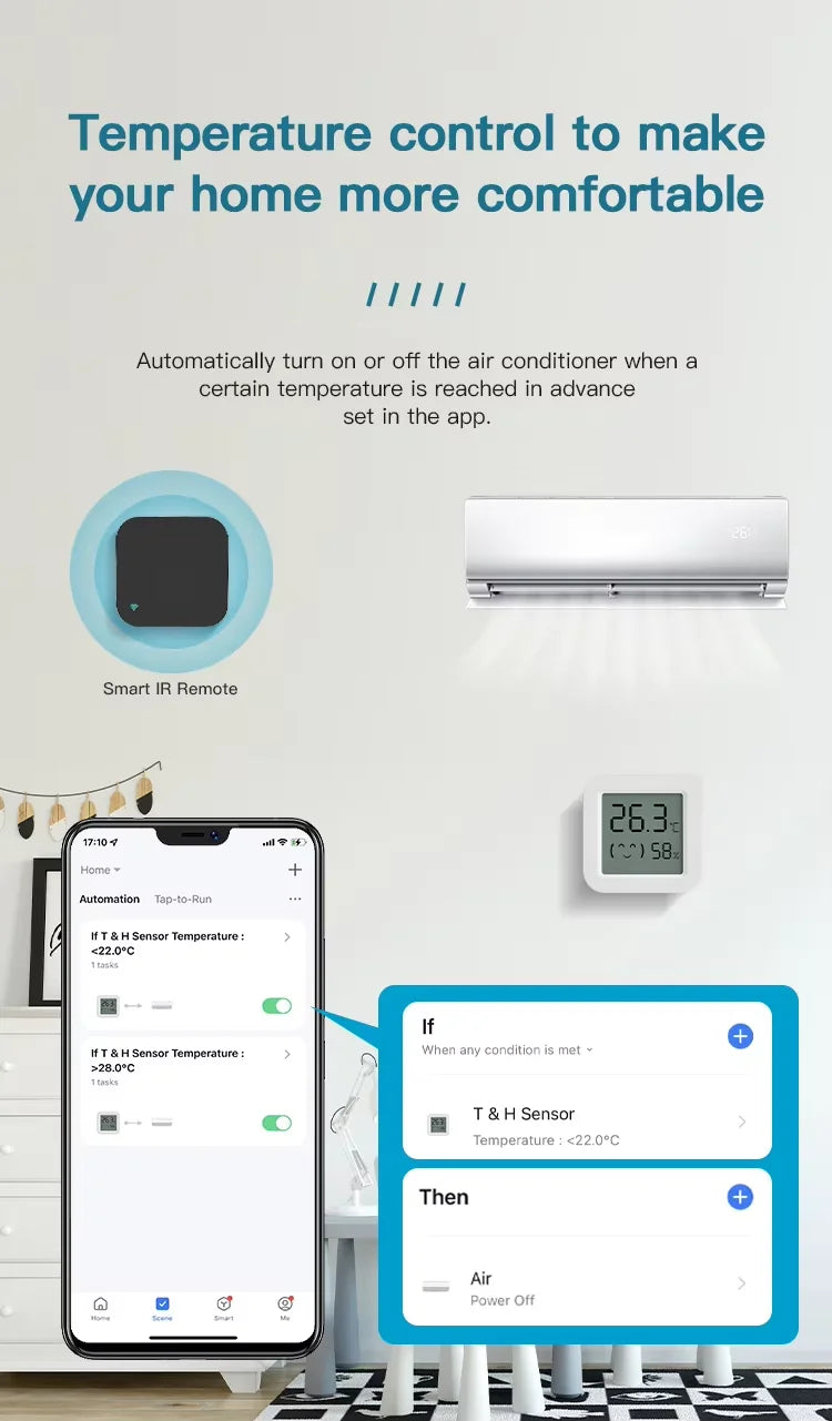 Zigbee Temperature Humidity Sensor For Smart Home LCD Screen Works With Tuya Alexa Google Home APP Smart Life Tuya Smart Yandex