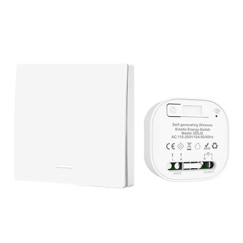 Battery Free RF433 Household Wireless Wall Switch Wiring Free Self Generating Kinetic Energy Panel Waterproof Lighting Switches