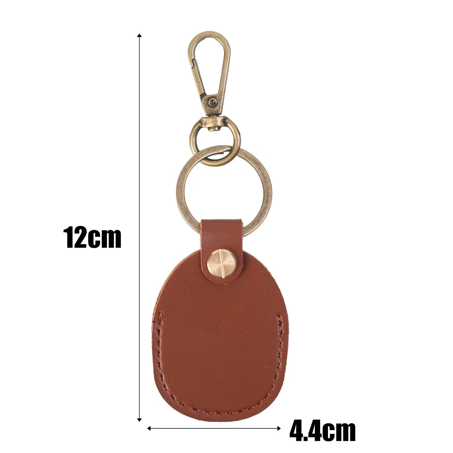 For Apple AirTag Portable Handmade PU Leather Holder Case with Keyring Full Coverage Protective Case Cover for AirTags Air Tag