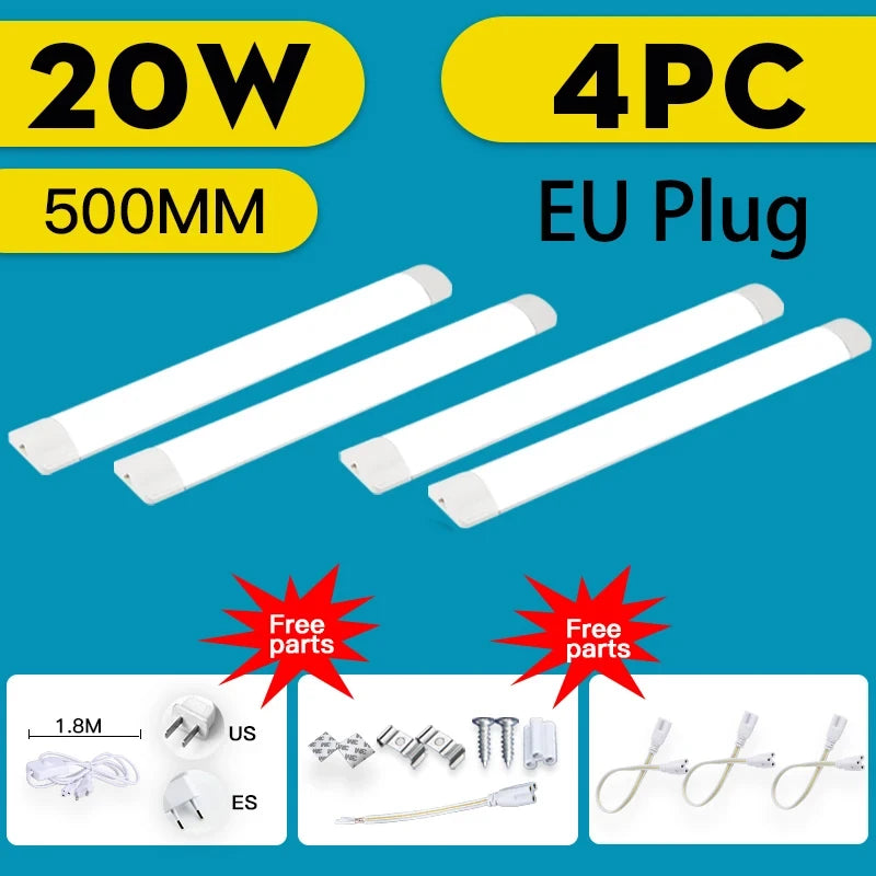 Led Tube Light 85-265v 10W 20W Led Bar Lamp 30/50CM Tube Ceiling Wall Lamps Home Indoor Lighting Fixture For Kitchen Bedroom