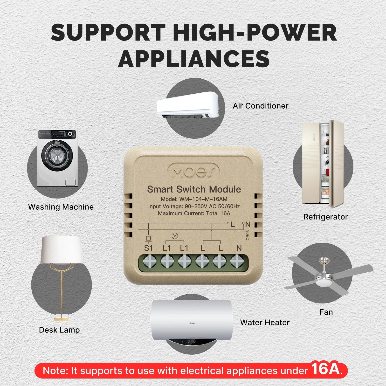 MOES Star Ring Series Mini Tuya WiFi/Zigbee Smart Switch DIY Module Light Switch 1/2 Gang Remote Control Work Alexa Google Home