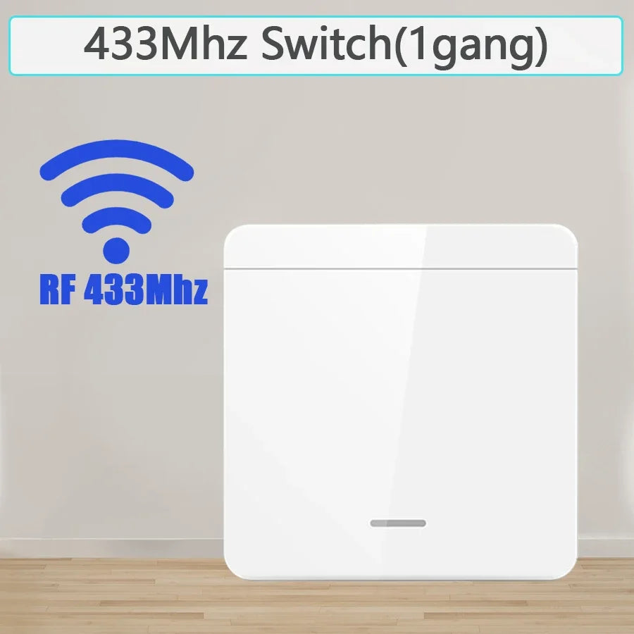 Self-powered 433Mhz Wireless Wall Switch Battery Required Remote Control Light Switch Waterproof 1 2 3Gang No Wiring