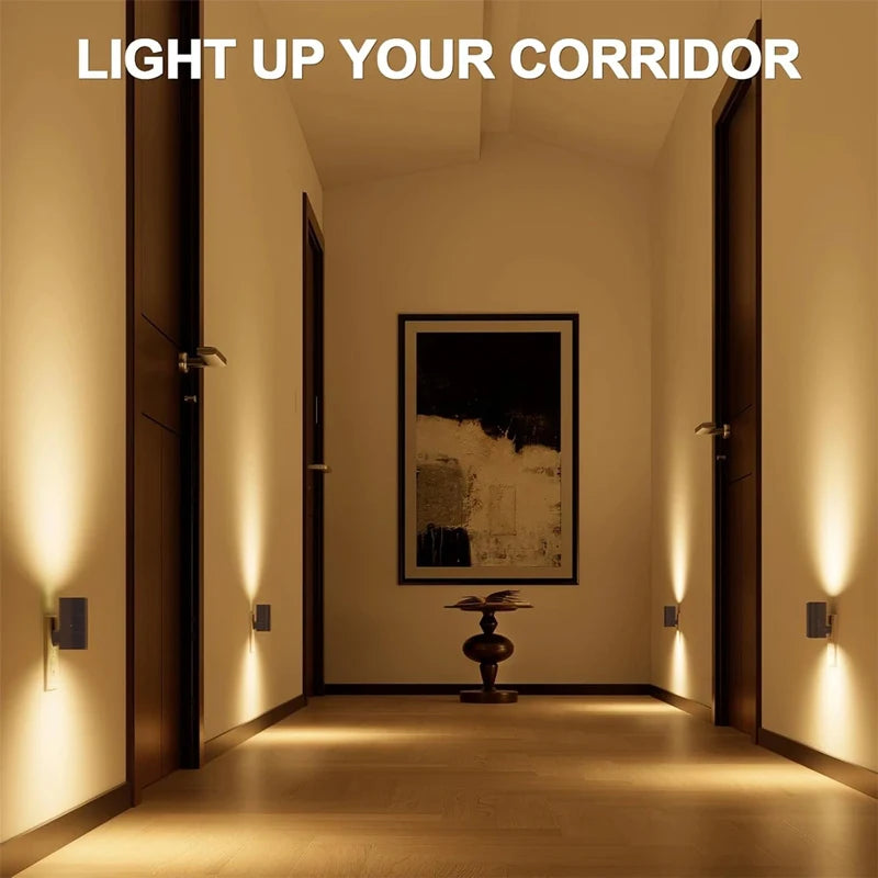 LED Night Light Plug in Dusk to Dawn Sensor Adjustable Brightness Dimmable Night Lights for Kitchen Hallway Bedroom Stairs