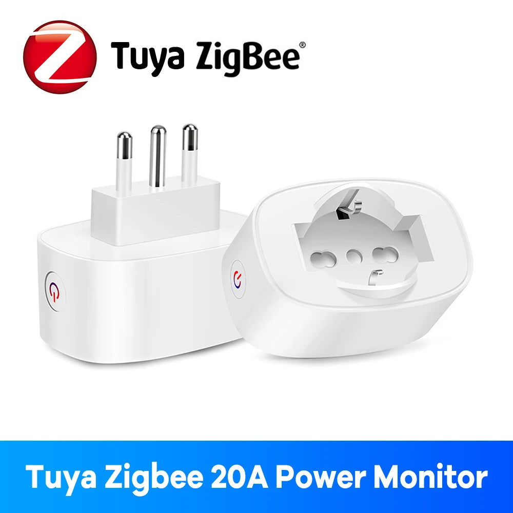 Italian Chilean Plug EU Compatible Zigbee Smart Socket BSD60 16A20A Power Monitor App Remote Control for Alexa Google Assistant