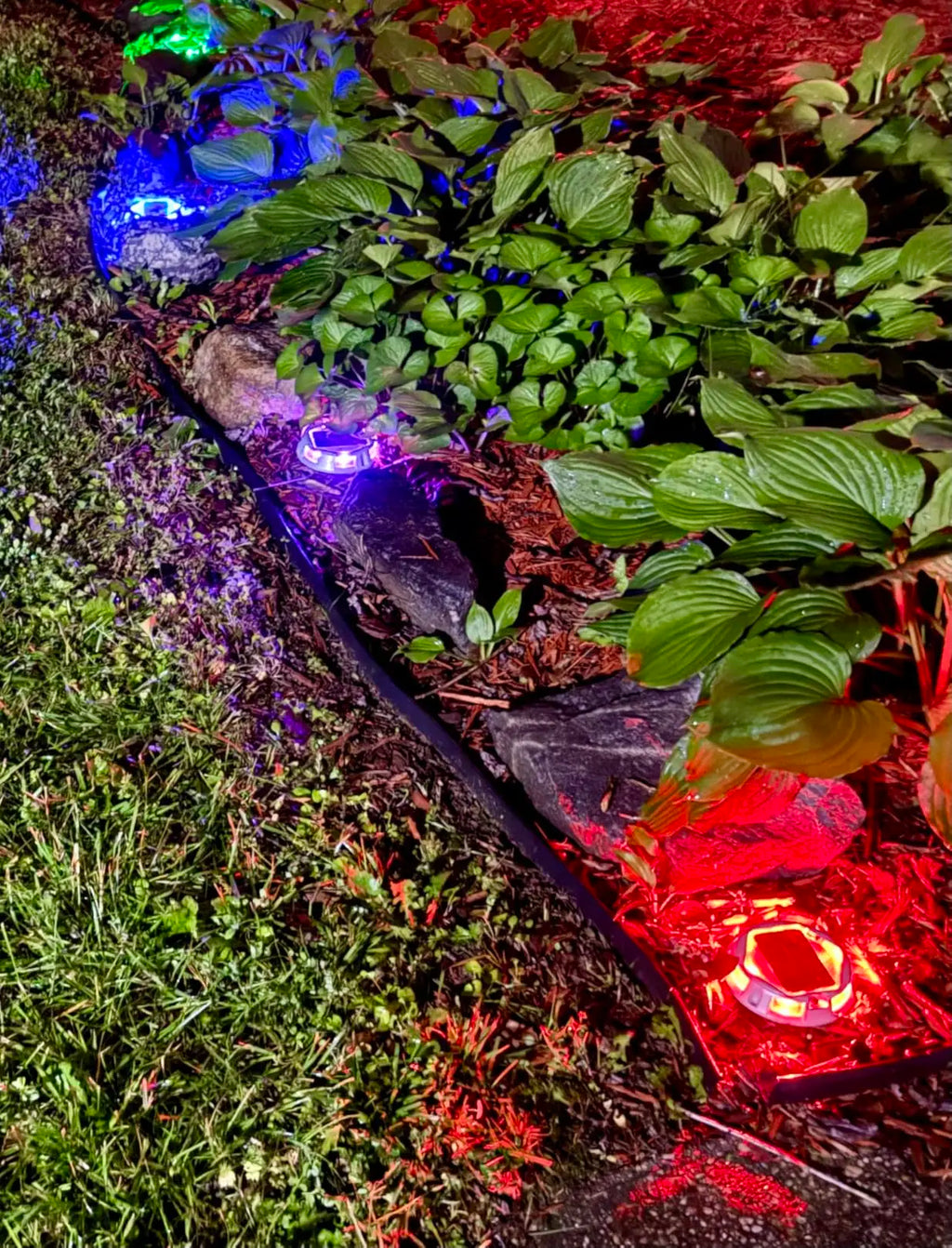 1/2/4PCS RGB Solar Ground Lights Solar Lights Outdoor IP68 Waterproof Solar Powered Landscape Lighting for Garden Yard Pathway