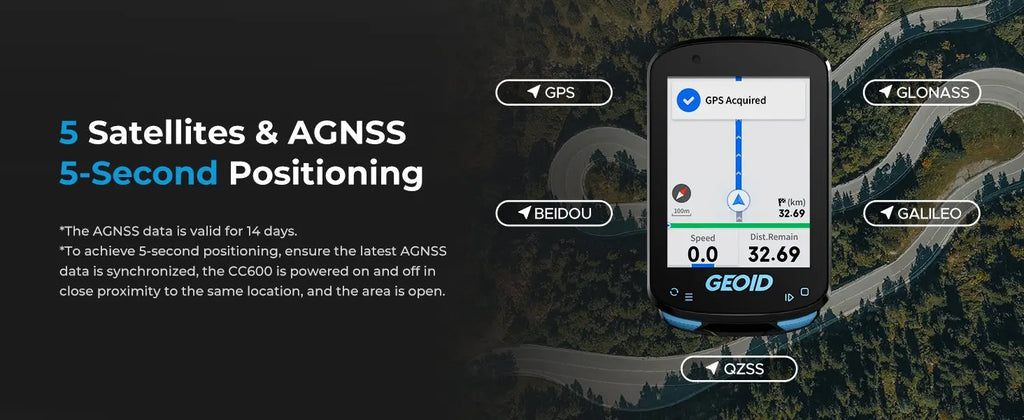 GEOID GPS Bike Computer Smart Navigation Color Screen Odometer Wireless ANT+ WIFI Cycling Speedometer