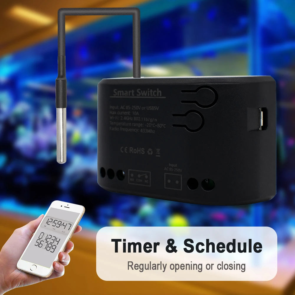 Wifi Temperature Sensor Tuya Smart Wifi Rf433 Intelligent Thermostat Switch 10A Data Monitoring Alexa Google Home Compatible