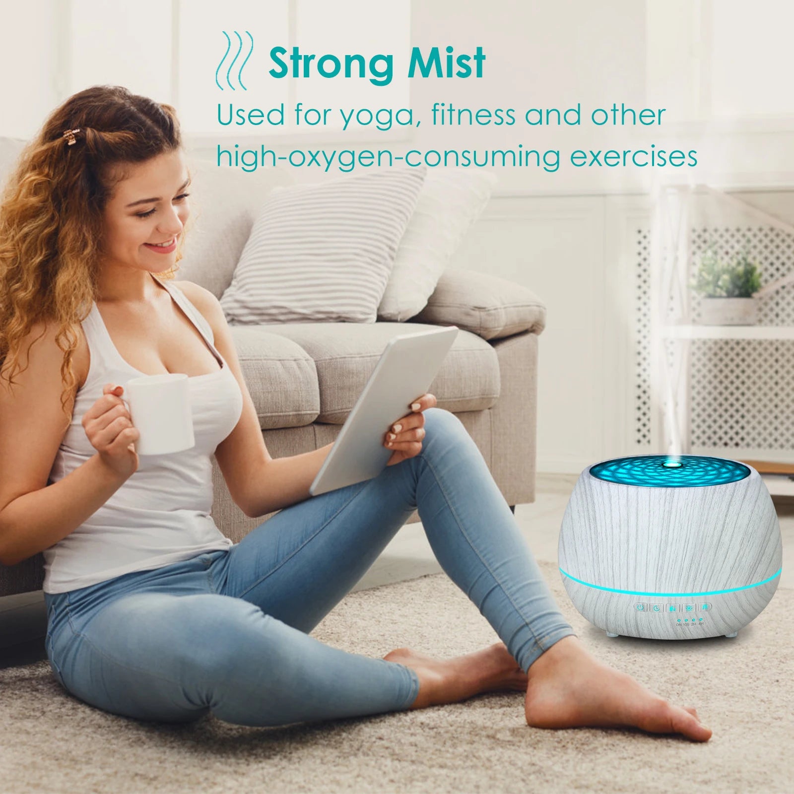WiFi Smart 550ML Electric Aroma Diffuser Essential Oil Diffuser Air Humidifier Ultrasonic Remote Control Mist Maker Home