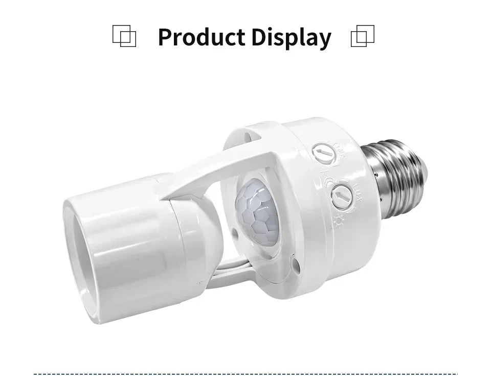 Smart Motion Sensor 220V 110V E27 Bulb Socket Lamp Base Human Body Detector PIR Sensor Home Automation Auto On Off Light Switch