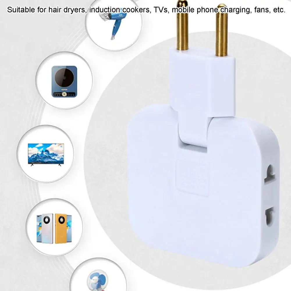 3 Way Multiple Outlet Splitter Extender 180 degree splitter adapter Flat swivel tee for a lightweight outlet Space Saving