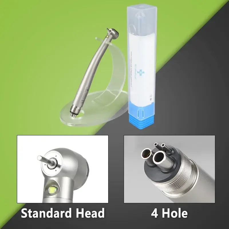 LED Light Dental High Speed Handpiece Ceramic Bearing Cartridge Rotor Push Button Air Turbine Triple Water Spray B2 M4 2/4 Holes
